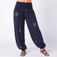 OriginalYou Haremshose Pluderhose für Damen leichte Haremshose sommerliche Yogahose Middle Waist, mit elastischem Bund, weites Bein