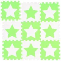 relaxdays Spielmatte Puzzlematte Sterne, Weiß-Grün
