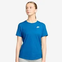 Nike Sportswear T-Shirt W NSW CLUB SS TEE mit leicht abgerundetem Saum, aus Baumwolle in Jersey-Qualität