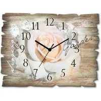 Artland Wanduhr In Buchstaben - Rose (wahlweise mit Quarz- oder Funkuhrwerk, lautlos ohne Tickgeräusche)