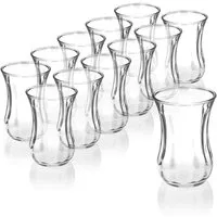 Pasabahce Teeglas Pasabahce 12er-Set 42021 Türkische Teegläser Teeglas Tee Glas "Optik"