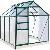 BRAST Gewächshaus Aluminium mit Fundament rostfrei 190x190x195cm TÜV geprüft, BxTxH: 190 x 190 x 195 cm, wetterfestes hochwertiges Aluminium, Temperaturbeständig, Wärmedämmend, Lichtbrechend & UV-stabilisiert