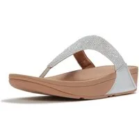 Fitflop LULU CRYSTAL EMBELLISHED TOE-POST SANDALS - HOTFIX Dianette Keilabsatz, Sommerschuh, Zehentrenner mit weichem Zehensteg