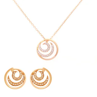 Orphelia 'Elaine' Damen 925 Sterling Silber Set: Kette-Anhänger + Ohrringe - Rose SET-7084/1