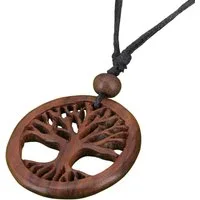 Guru-Shop Perlenkette Ethno Holzschmuck, Halskette, Surferkette -..