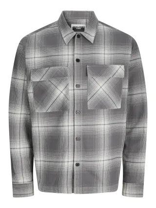 JACK&JONES - JCOCHARLIE CHECK OVERSHIRT LS BF JNR asphalt - Gr. - 140