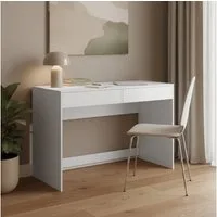 Bellamio Schreibtisch Toce mit 2 Schubladen (weiß), Breite 110 cm x Tiefe 53 cm