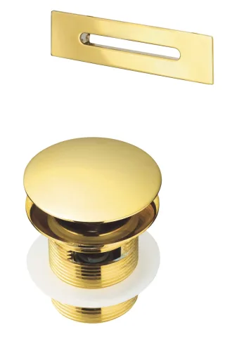 Neuesbad Badewanne KIT, Gold, CLICK CLACK mit Rechteckig Überlauf NB1DEKYYZ10B1