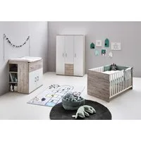 OTTO home Babyzimmer-Komplettset Rieke Bis ins Jugendalter, toll für kleine Zimmer, (Spar-Set, 4-tlg., Kinderbett, Schrank 3 türig, Wickelkommode + Unterbauregal), Made in Germany, Blauer Engel zertifiziert, zeitloses Design