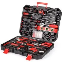 TLGREEN Werkzeugset Haushaltskoffer, (198-tlg., Schraubendreher-Set, Heim-Werkzeugkasten, Auto-Reparatur-Werkzeug), Universeller Kompletter Tragbarer Werkzeugkasten