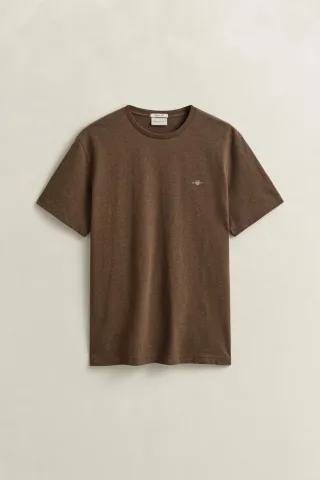 GANT - Regular Fit Shield T-Shirt hazelnut melange - Gr. - XXL