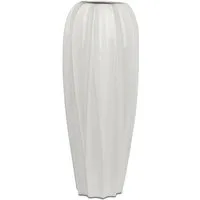 formano Bodenvase BASIC, Höhe: 46cm, Farbe: Weiß, Motiv: Relief