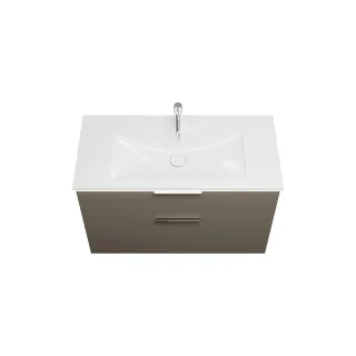 Burgbad Mineralguss Waschtisch-Set Eqio Grau Hochglanz/Alpinweiss, SEZE102F2010C0001 SEZE102F2010C0001
