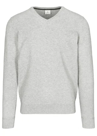BASEFIELD - V Pullover light grey mel. - Gr. - XXL