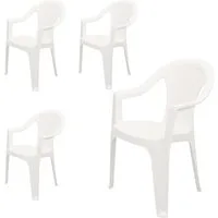 Spetebo Gartenstuhl Kunststoff Gartenstuhl anthrazit - 4er Set (Set, 4 St), Monoblock Stuhl in Rattan Optik