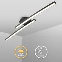B.K.Licht Deckenleuchte moderne LED Deckenlampe 2-flammig schwenkbar - BKL1414, LED fest integriert, warmweiß, design Wohnzimmerlampe Schwarz 12W 1100lm 3000K warmweiß Schlafzimmer