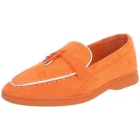 Ital-Design Damen Loafers mit komfortablem Design und eleganten Details Slipper (91116773) Blockabsatz Mokassins in Orange