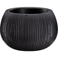 Prosperplast Blumentopf "Beton Bowl" aus schwarzem Kunststoff, Ø29cm x H19,5cm