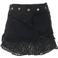 Guru-Shop Minirock Natürlicher Goa Sommerrock, Ethno Wickelrock.. alternative Bekleidung