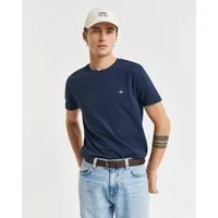Gant T-Shirt SLIM PIQUE SS T-SHIRT aufgestickte GANT-Wappengrafik auf der Brust