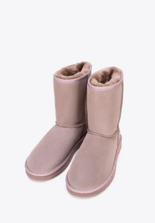 Wittchen Damen-Stiefeletten aus Wildleder mit Wollfutter, Dunkelrosa