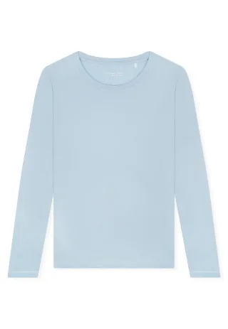 SCHIESSER - Shirt langarm Rundhals hellblau - Gr. - 40