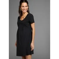 Neun Monate Umstandskleid Kurzes Schwangerschafts-Jerseykleid, Minikleid Auschnitt in Wickeloptik