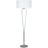 TRIO Leuchten LED Stehlampe, LED wechselbar, Warmweiß, Design-klassiker mit Stoff Lampenschirm Weiß für Ecke, Höhe 160cm