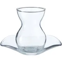 Pasabahce Glas Teegläser Set Cay Bardagi 6x Teeglas + 6x UntertasseTeeglas transparen, 12-tlg.
