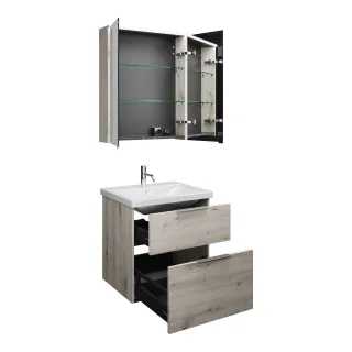 Burgbad SET Eqio Eiche Dekor Silber/Alpinweiss, SFAN065F6015C0001 SFAN065F6015C0001