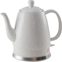 KVOTA Wasserkocher elektrisch aus Keramik, 1,5 Liter,weiß, Design Sakura, Schwanenhals., 1.5 l, 1500 W, Schwanenhals, Keramik