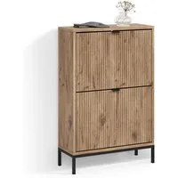 Livinity® Schuhkipper Aterno, Viking Oak, 60 x 92 cm mit 2 Klappschubladen (1 St)