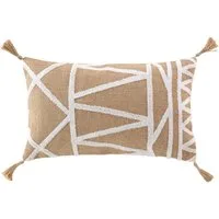 Douceur d'intérieur Dekokissen Dekoratives Kissen aus Jute und Baumwolle ASMARA, 30 x 50 cm