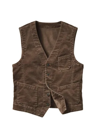 Mey & Edlich Herren Lohntüten-Weste Beige 98 % Baumwolle, 2 % Elasthan