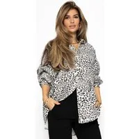 SASSYCLASSY Longbluse Musselin Bluse mit hellen Streifen für Damen Baumwollbluse im Oversized Fit mit Kent Kragen