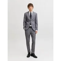 Jack & Jones Anzug JPRFRANCO Extra schmal, pflegeleicht, stilvoll mit fallendem Revers Materialmix aus Polyester, Viskose und Elasthan