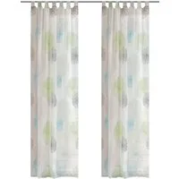 HOME WOHNIDEEN Vorhang RAWLINS (2 St), Schlaufen, transparent, Voile, 2er Pack Schlaufenschal RAWLINS bedruckt