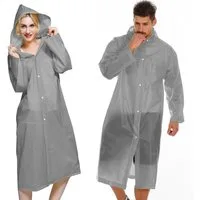 MOPUEA Regenmantel Regenmantel 2 Stück Durchsichtiger Regenponcho für Erwachsene (Set, 2-tlg., leicht, tragbar und wiederverwendbar) Vielseitiges Design mit Kapuze und elastischen Bündchen, windfest.