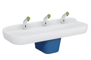 VitrA Sento Kids Waschtisch 125 cm 3 Hahnlöcher ohne Überlauf Weiß Hochglanz,7353B003-1741 7353B003-1741