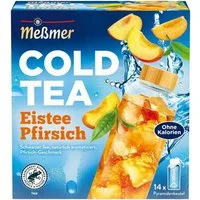 Meßmer Tee Cold Tea Pfirsich, auf Schwarzteebasis, Beutelgröße in Kannenportion