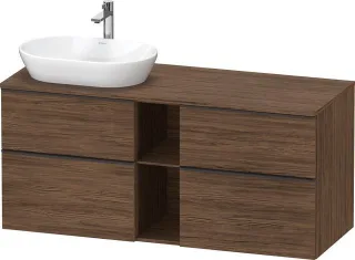 Duravit D-Neo Konsolenwaschtischunterbau wandhängend Nussbaum dunkel Matt 1400x550x664 mm - DE4970LB DE4970LBD210000