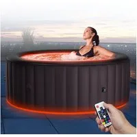 mSpa Whirlpool Aurora U-AU062 aufblasbarer Whirlpool, aufblasbares Aufstellbecken, (Whirlpool Outdoor 6 Personen, Luxus Garten Pool, Whirlpool aufblasbar, Whirlpool mit Schnellheizsystem, Whirlpool Outdoor winterfest), UVC+ Wasserreinigung, Selbstauf
