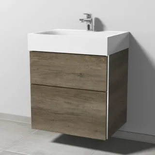 Sanipa 3way Waschtischunterbau zu Kaldewei Silenio Waschtisch mit 2 Auszügen, Eiche-Nebraska BR45537