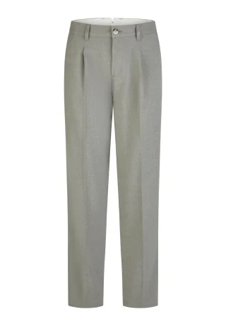 Marc Aurel - Hose Flanellhose mit Bundfalten grey melange - Gr. - 46