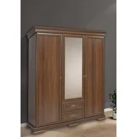 Feldmann-Wohnen Kleiderschrank Kora (1-St) 158cm 3-türig Spiegel samoa King rustikal