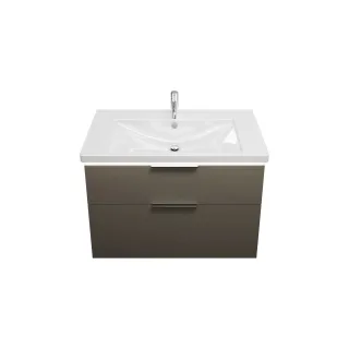 Burgbad Keramik Waschtisch-Set Eqio Grau Hochglanz/Alpinweiss, SEZA093F2010C0001 SEZA093F2010C0001