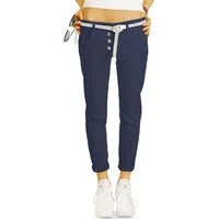 be styled Chinohose Stoffhosen mit Gürtel - legere hüftige Chinohosen - Damen - h18a in Unifarben
