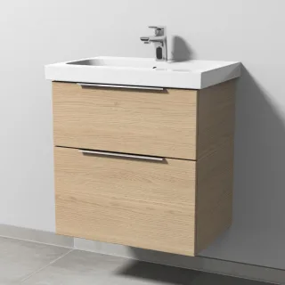 Sanipa 3way Waschtischunterbau zu Geberit iCon Light Waschtisch mit 2 Auszügen, Eiche-Nordic UM57148