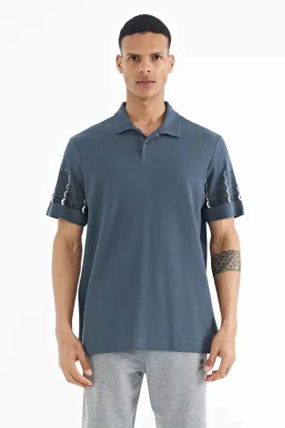 Herren Baumwolle Polo Kragen Bedrucktes T-Shirt