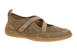 Josef Seibel Damen Ballerina Wynona 10 Taupe-Braun Nubuck Barfu?-Design Gummi...